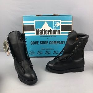 MATTERHORN 1949 Leather Boots Gore-Tex Combat Mens Size 9.5 M Black Made In USA